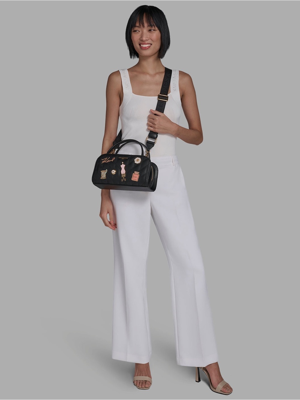 Karl Lagerfeld Maybelle Satchel with Pins